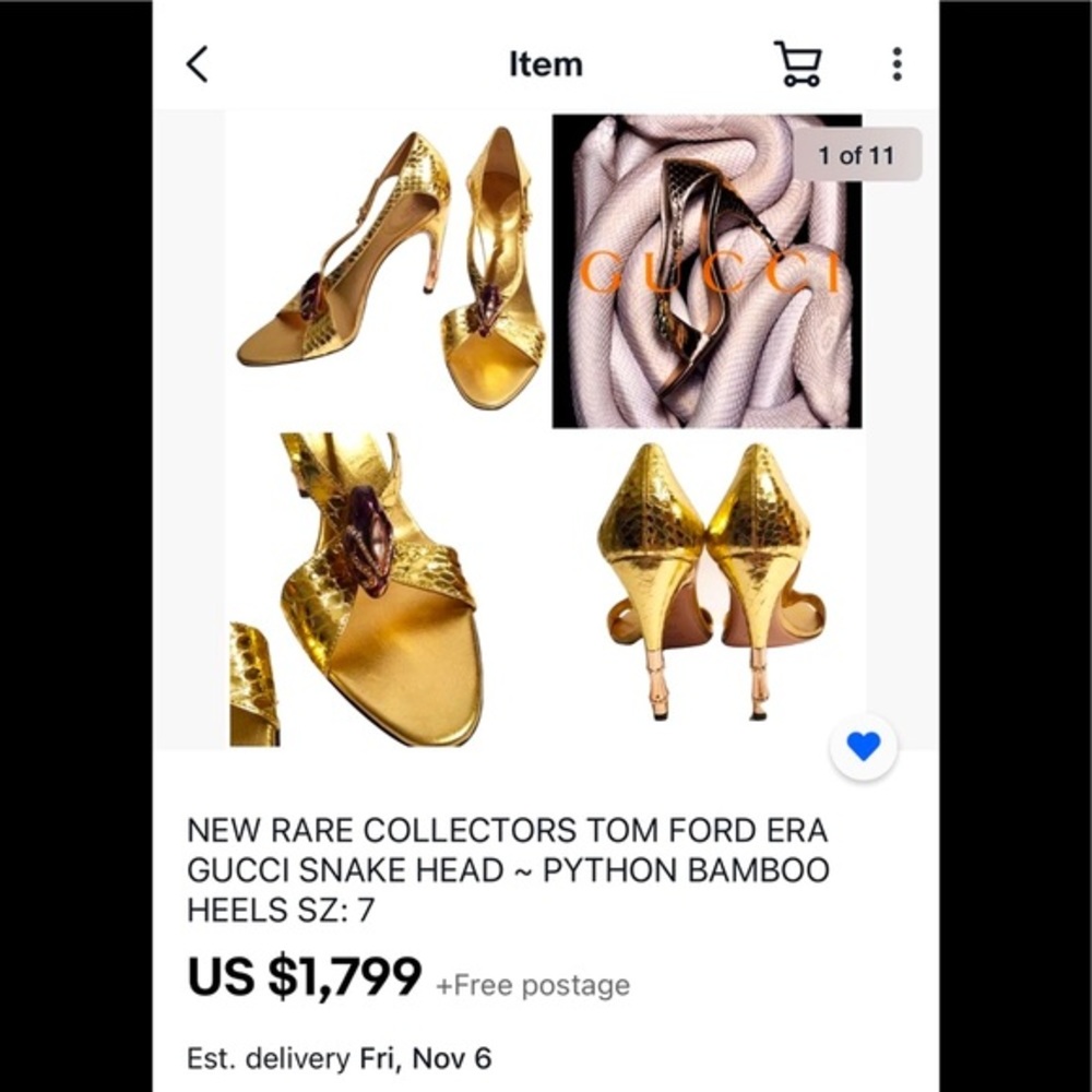 Tom Ford Gucci Purple Serpent Head Python Heels - image 3